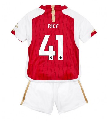 Arsenal Declan Rice #41 Koszulka Podstawowych Dziecięca 2023-24 Krótki Rękaw (+ Krótkie spodenki)